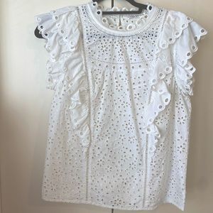 VERONICA BEARD // white eyelet top